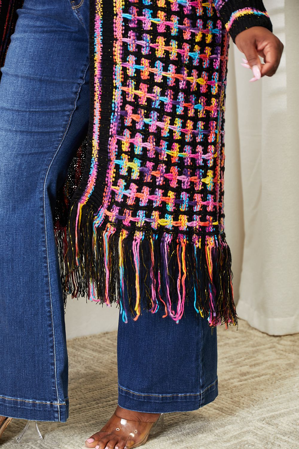 Boho Rainbow Fringe Cardigan