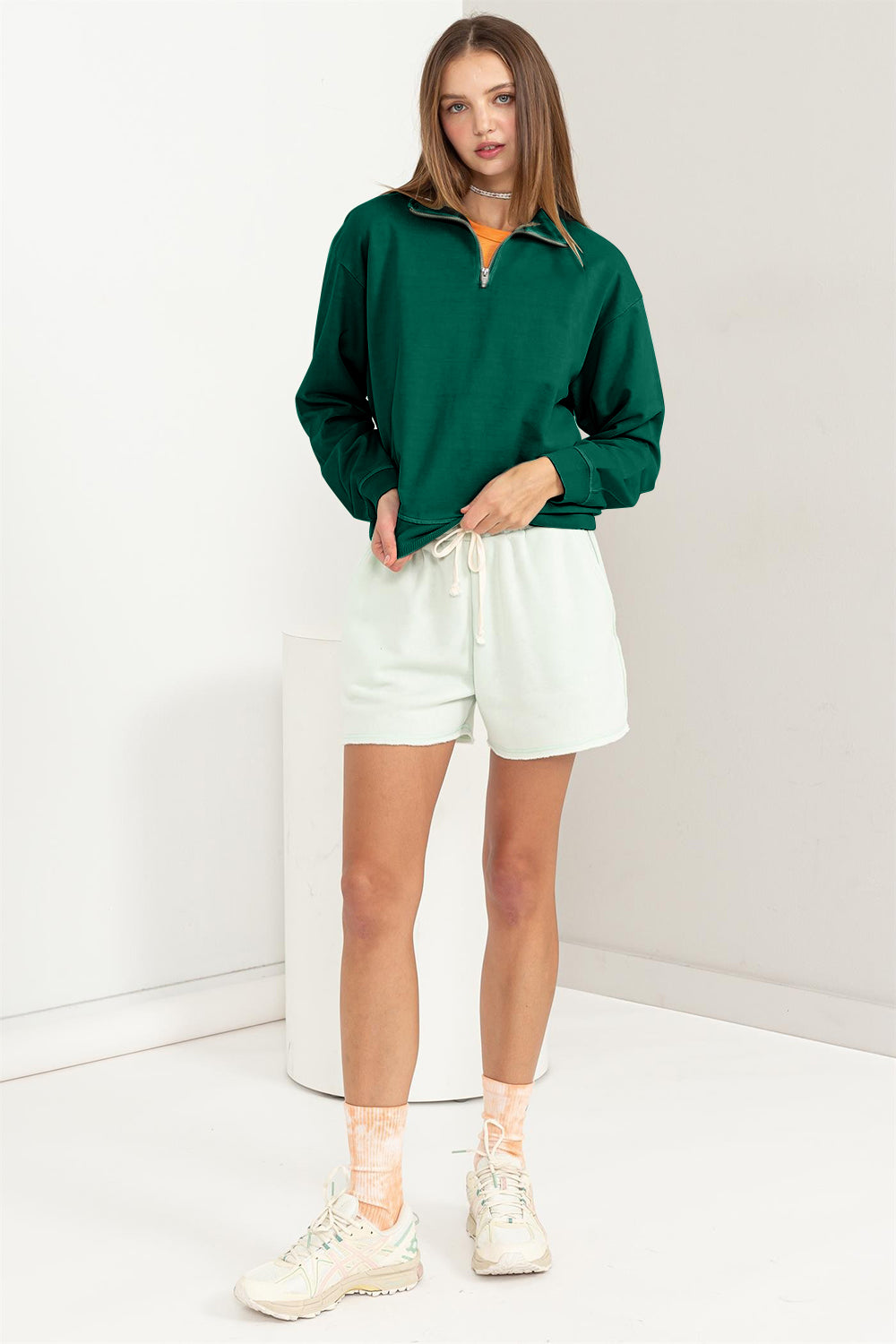 Oversized Half-Zip Sweatshirt for Women