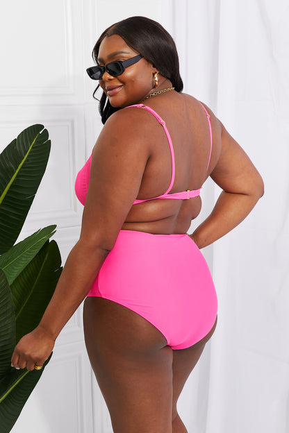 Pink High-Waisted Twist Bikini