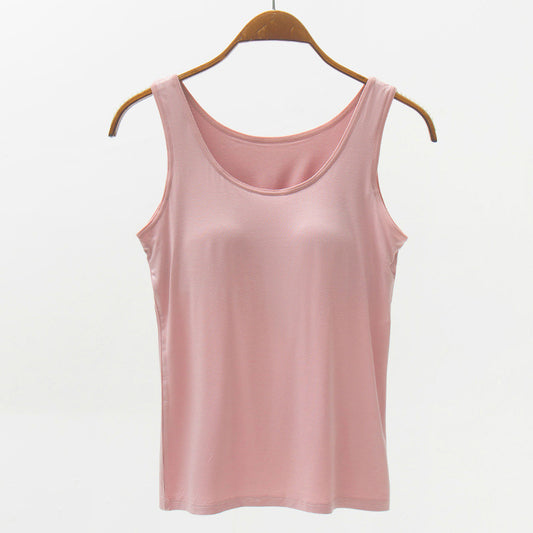 Modal Bralette Tank Top with Wide Straps Dusty Pink