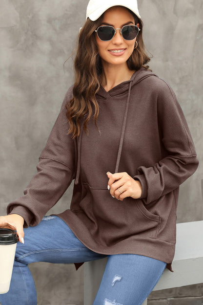 Cozy Waffle Knit Back-to-School Hoodie