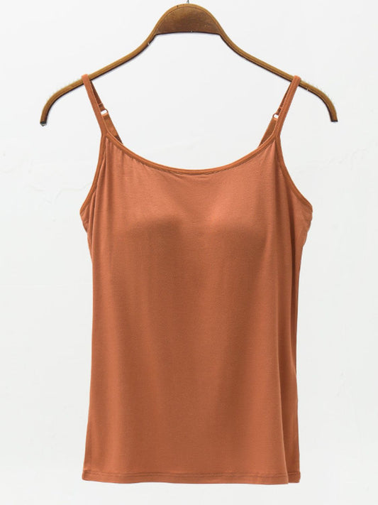 Modal Cami with Built-in Bra Ochre