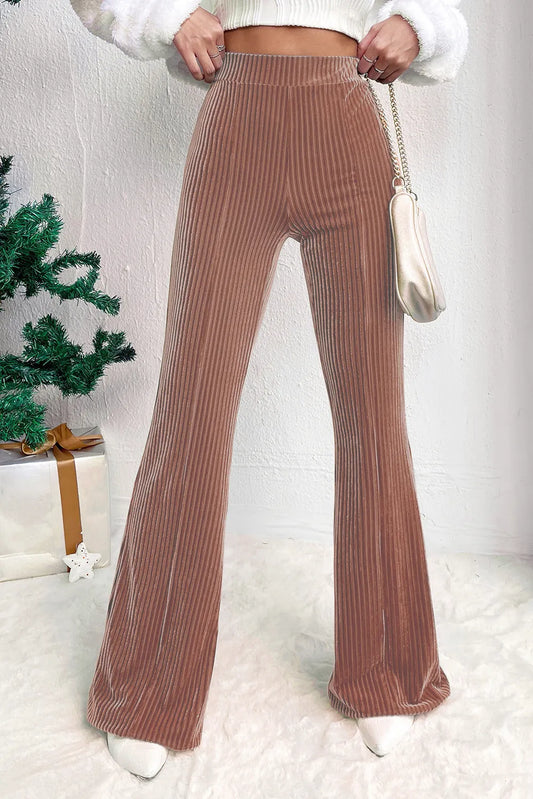 High Waist Bootcut Pants Camel