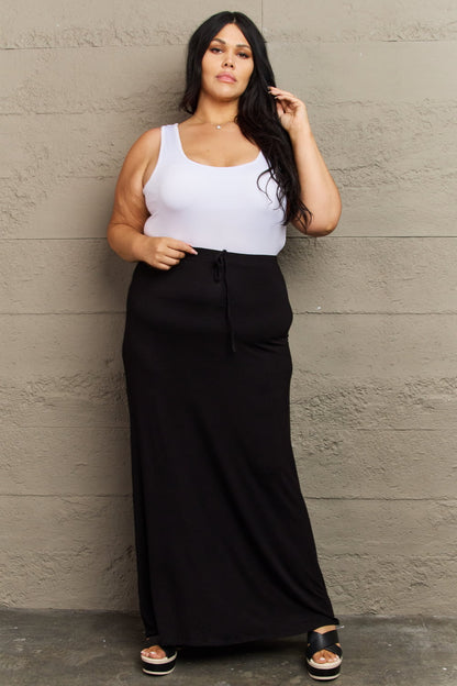 Flowy Black Maxi Skirt for Summer Holidays