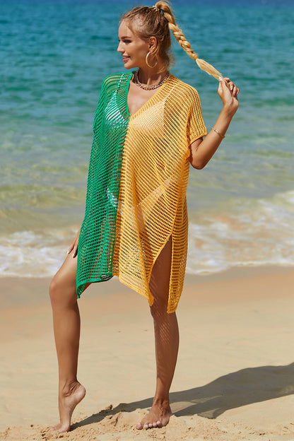 Lightweight Openwork Longline Beach Cover-Up