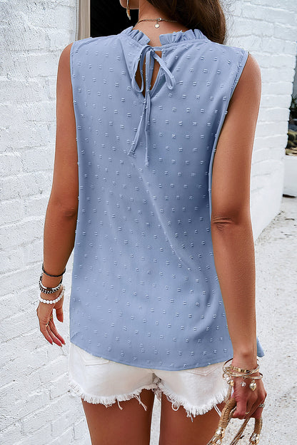 Swiss Dot Round Neck Tank