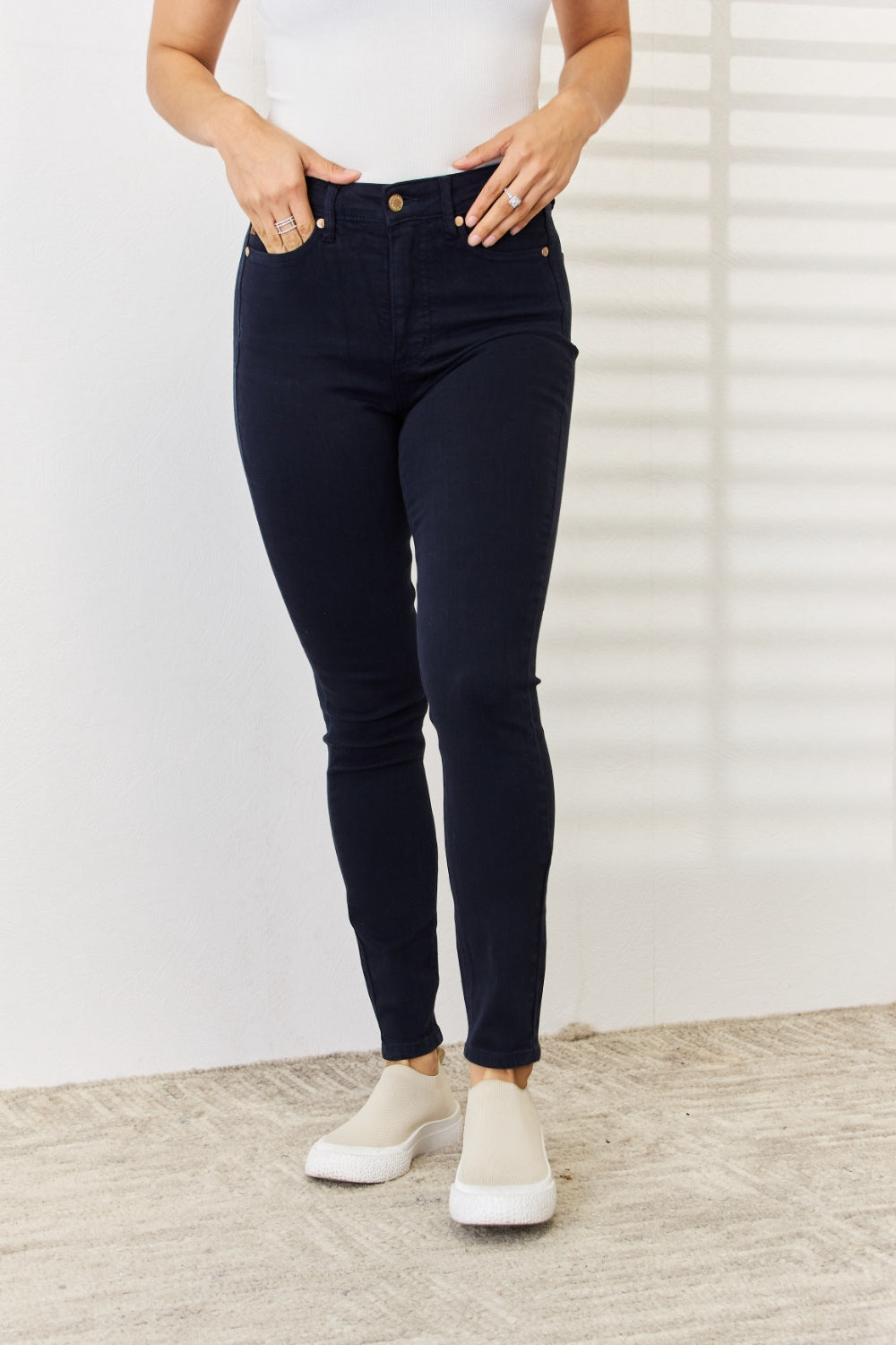 Judy Blue High-Rise Tummy Control Skinny Jeans NAVY