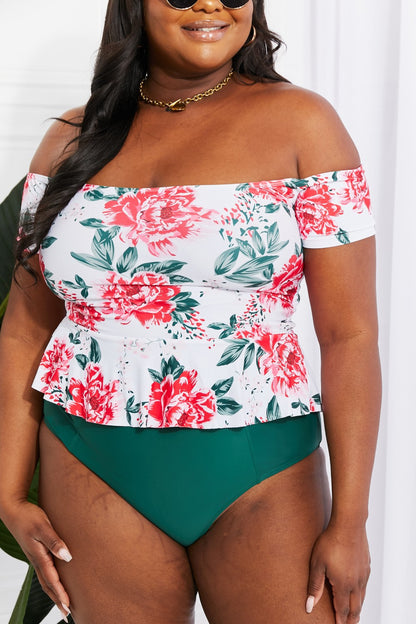 Floral Off-The-Shoulder Tankini Set