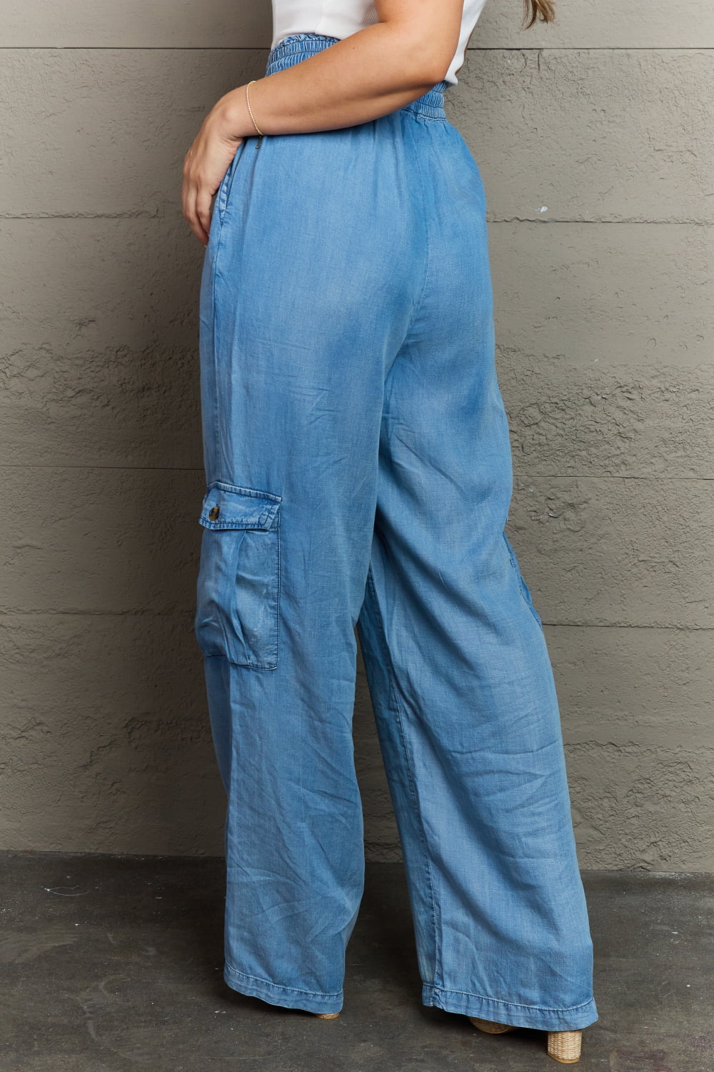 Relaxed Fit Denim Cargo Pants