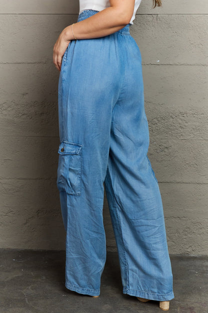 Relaxed Fit Denim Cargo Pants