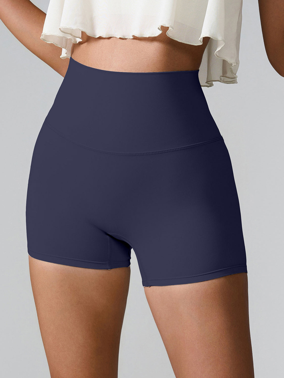 High Waist Active Shorts Navy