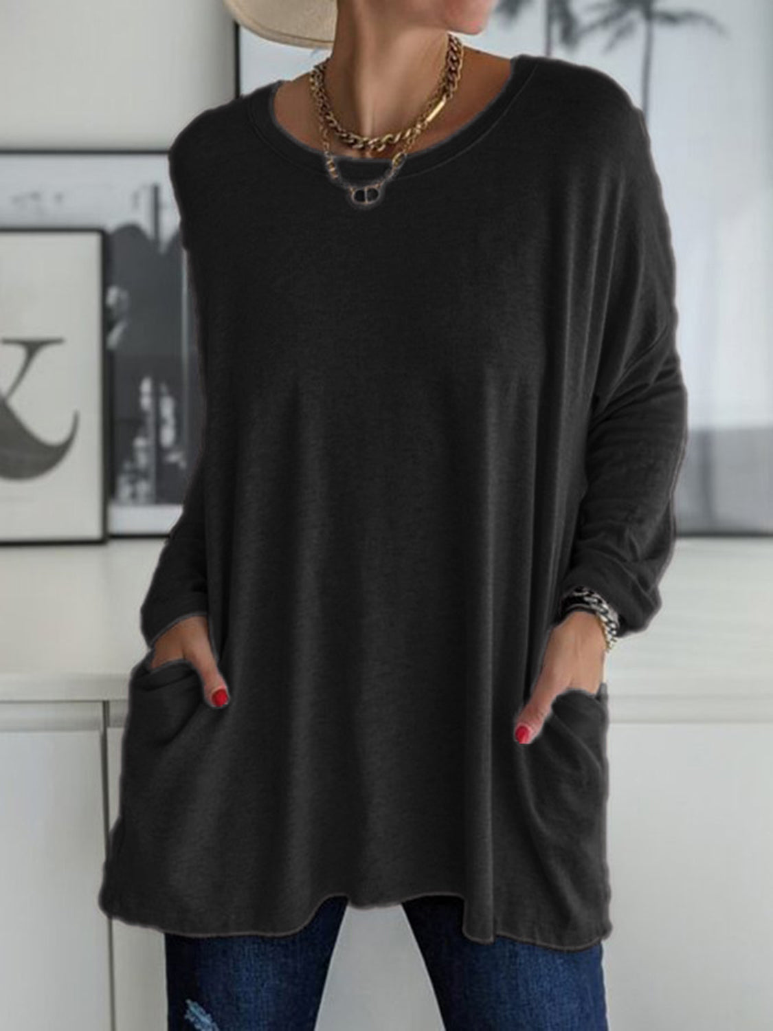 Full Size Round Neck Long Sleeve T-Shirt