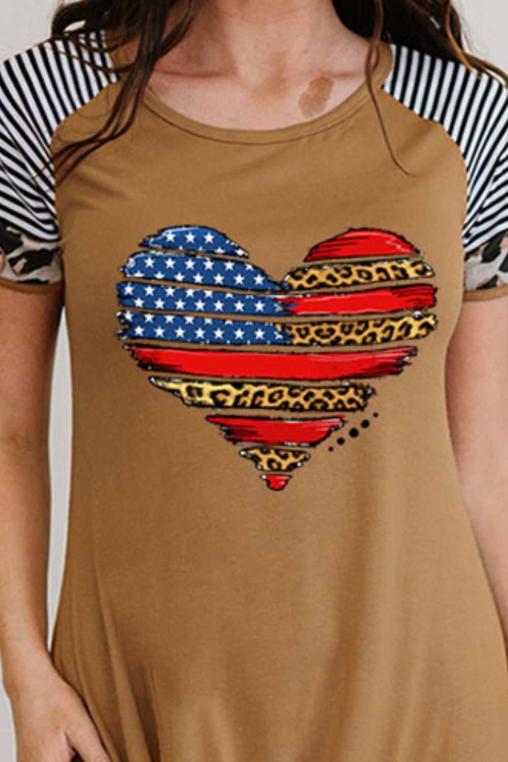 US Flag Heart Graphic Twisted Dress