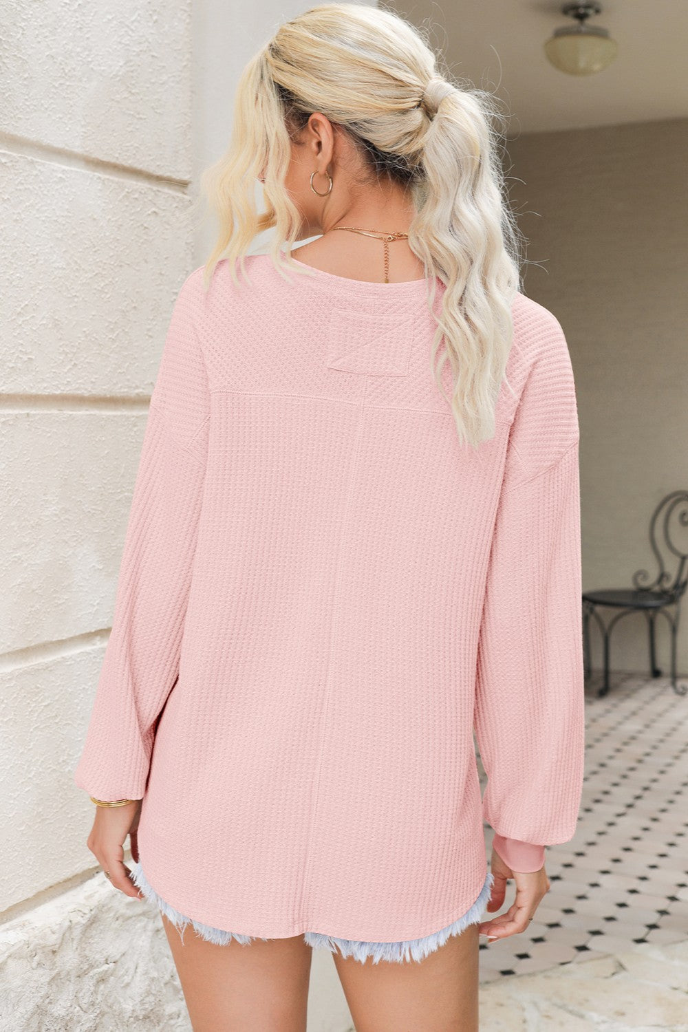 Trendy Waffle Knit Back-to-School Top