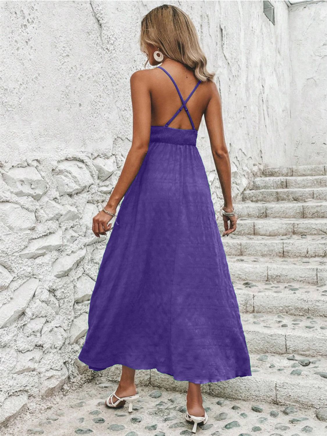 Back-to-School Flowy V-Neck Maxi Dress