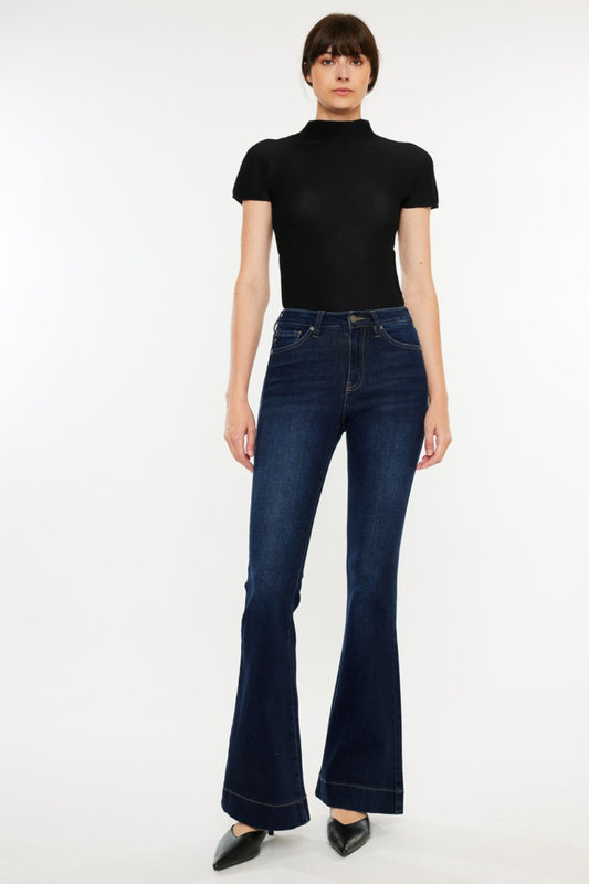 Kancan High Rise Slim Flare Jeans Dark