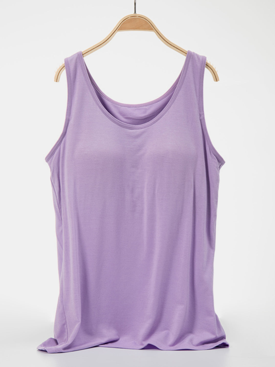 Scoop Neck Wide Strap Tank Lavender