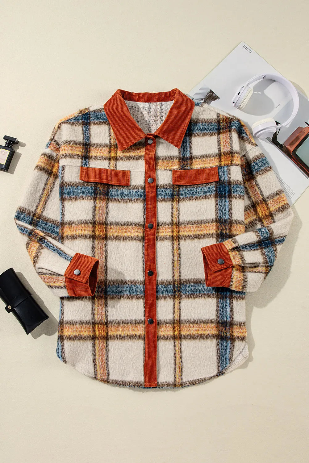 Plus Size Plaid Boyfriend Jacket