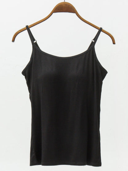 Modal Cami with Built-in Bra Black