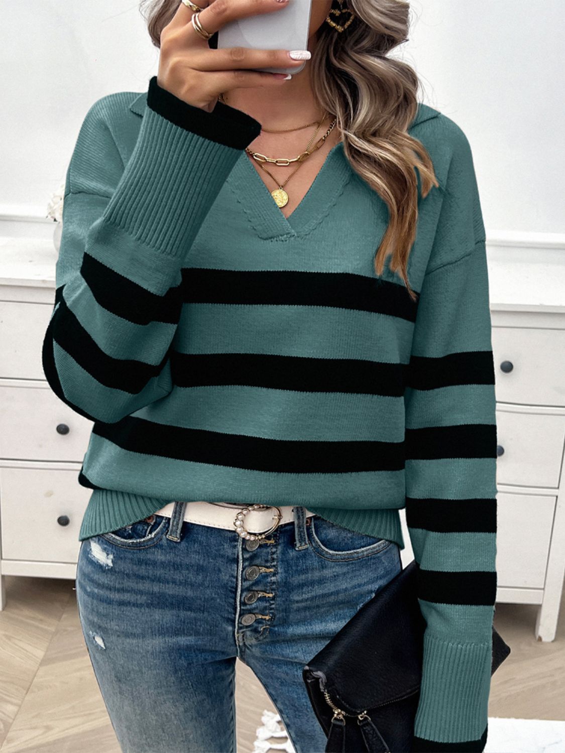 Women's Striped Sweater Vest