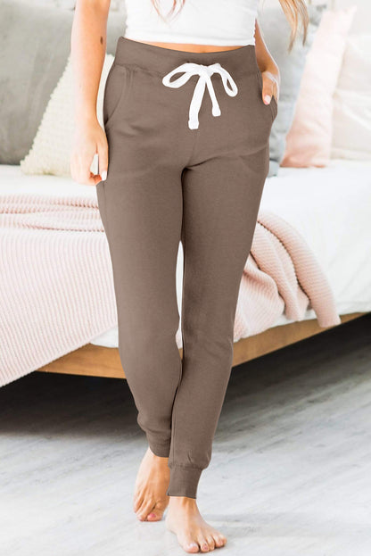 Drawstring Joggers with Pockets Mocha