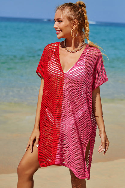 Lightweight Openwork Longline Beach Cover-Up