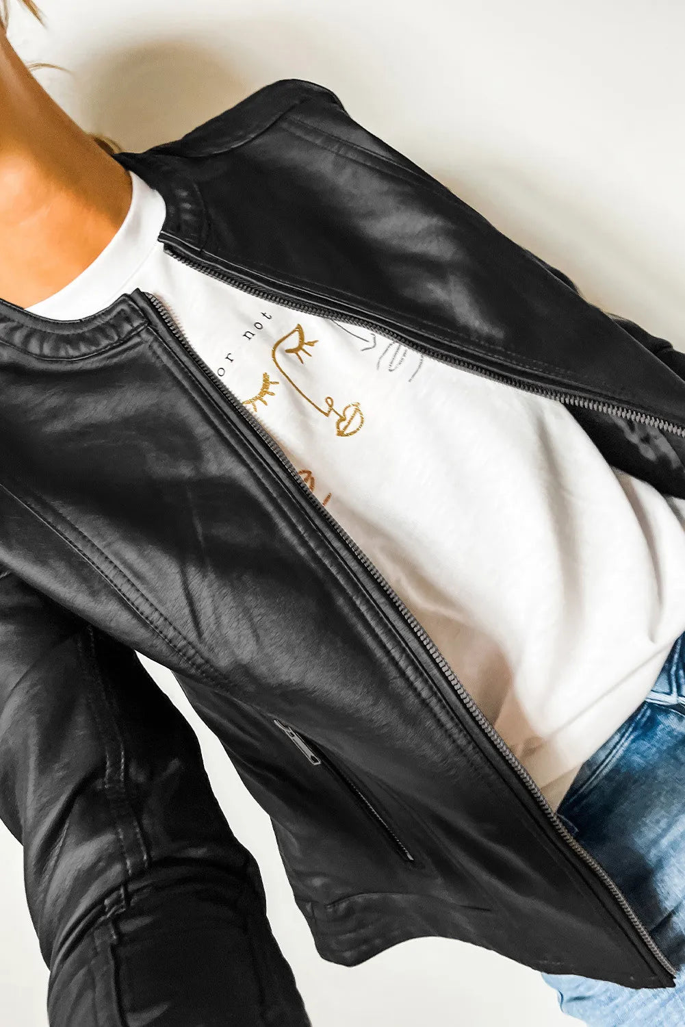 Faux Leather Moto Jacket