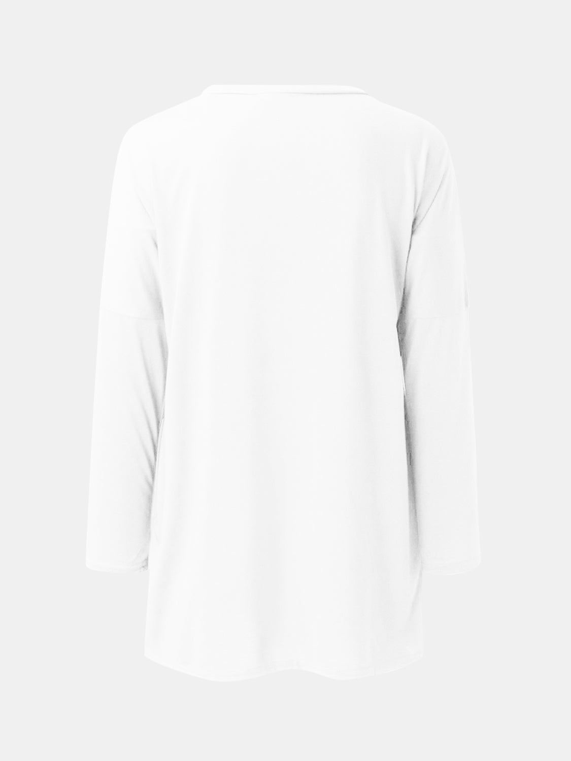 Full Size Round Neck Long Sleeve T-Shirt White