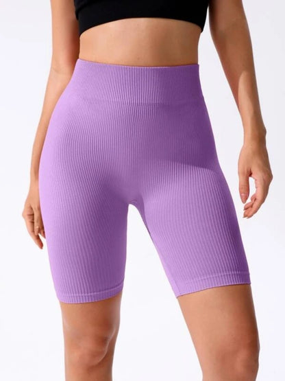 High Waist Active Shorts Lilac