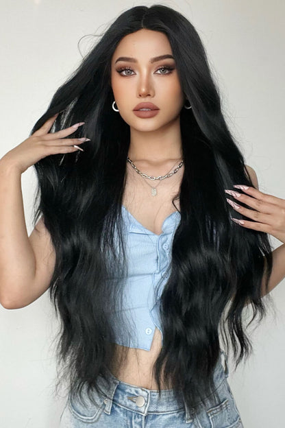 28" Extra Long Wavy Wig Black One Size