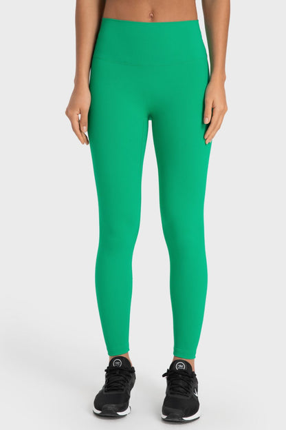 Basic Full Length Active Leggings Mid Green