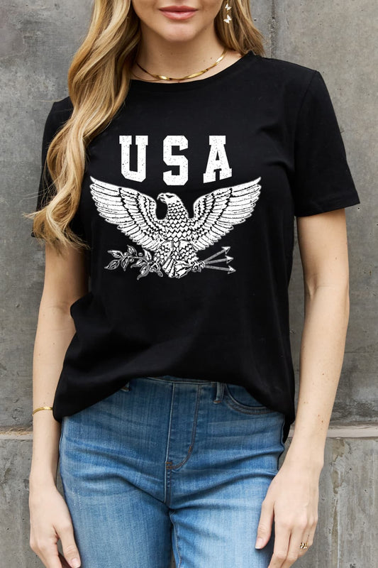 Simply Love Simply Love USA Eagle Graphic Cotton Tee