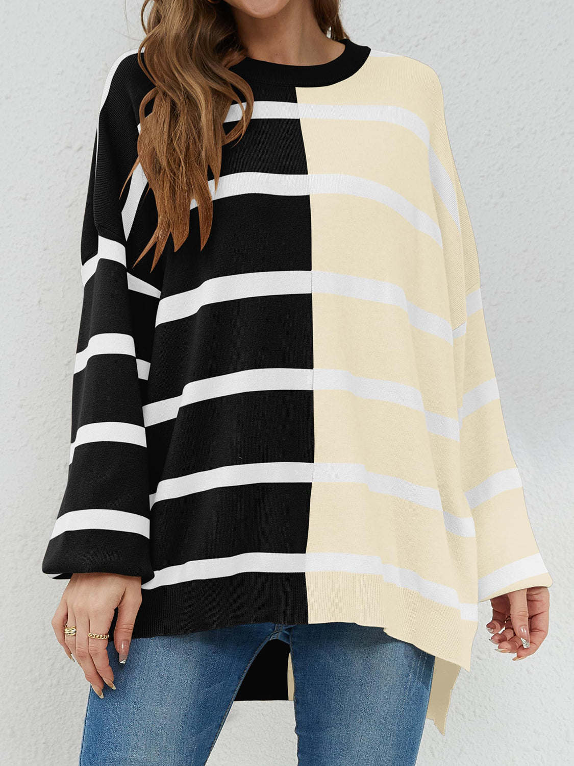 Classic Striped Sweater Black