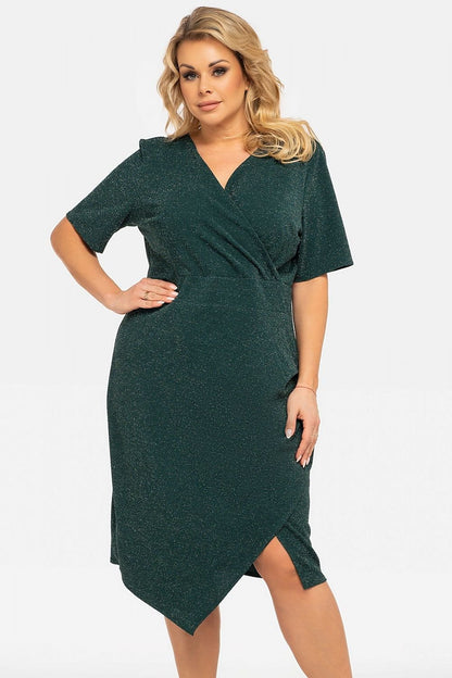 Plus Size Draped Wrap Dress green