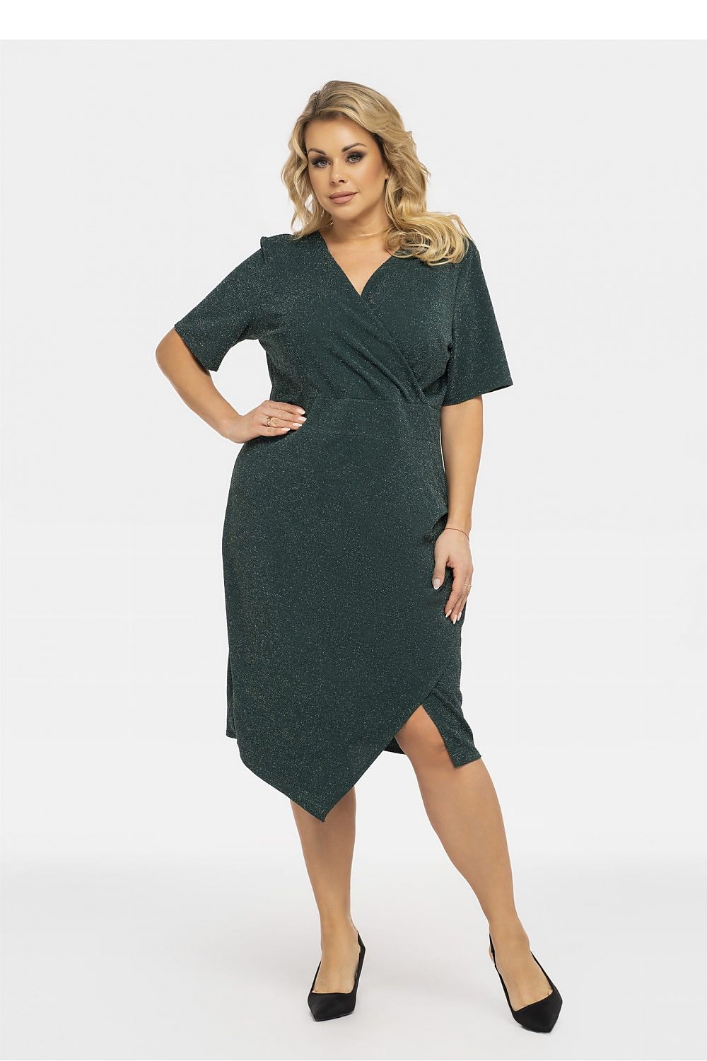 Plus Size Draped Wrap Dress