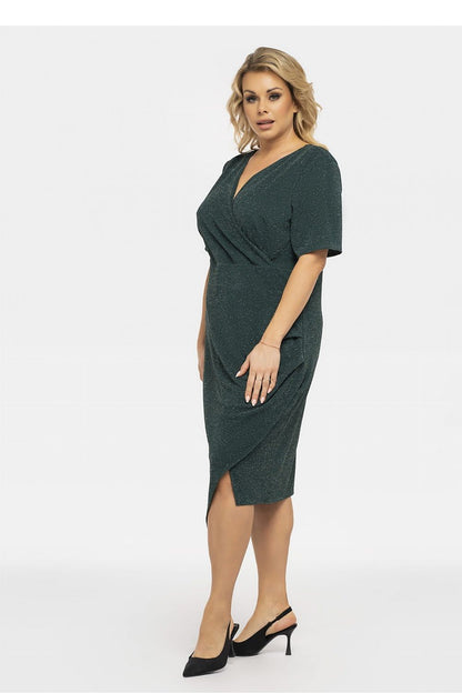 Plus Size Draped Wrap Dress