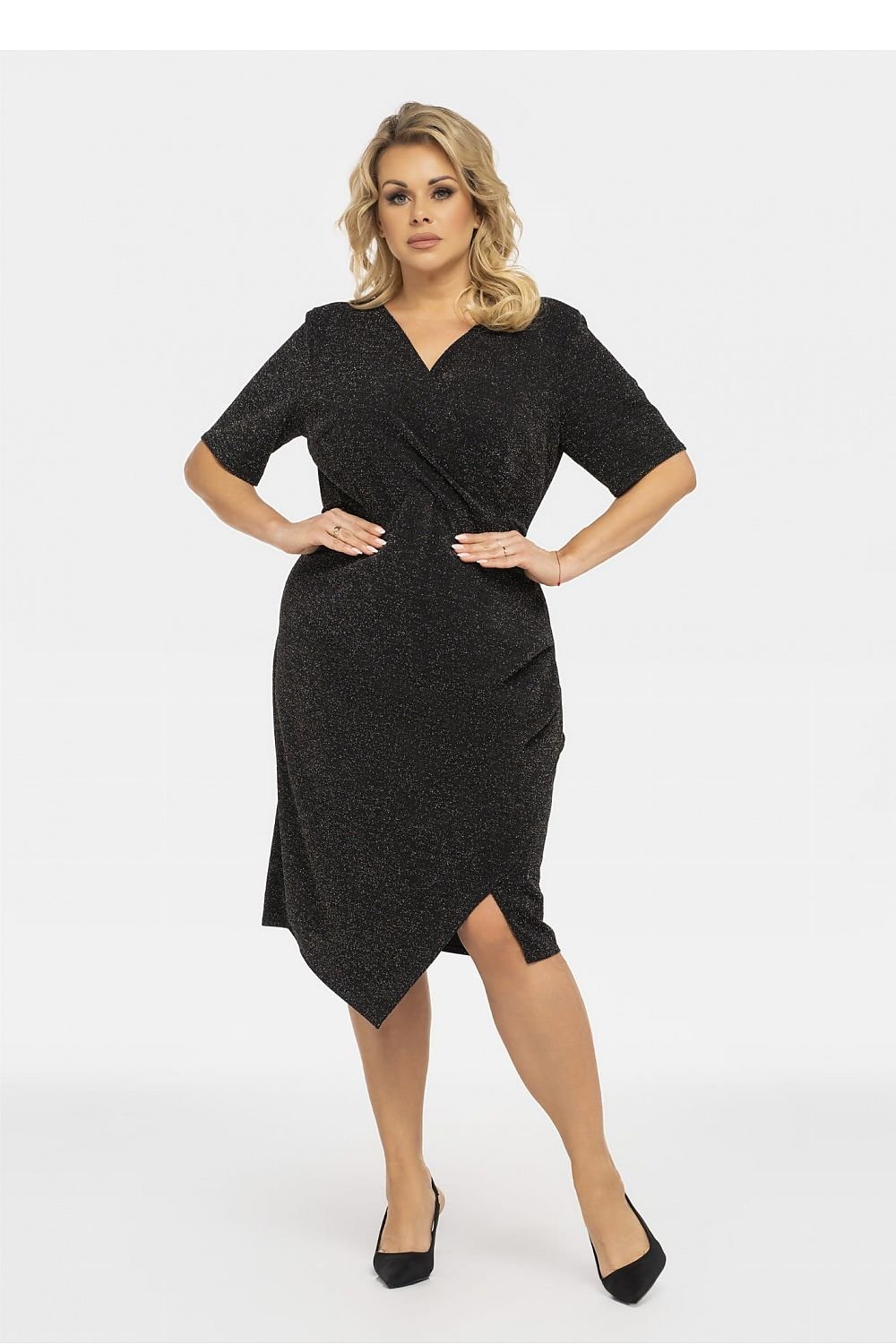 Plus Size Draped Wrap Dress