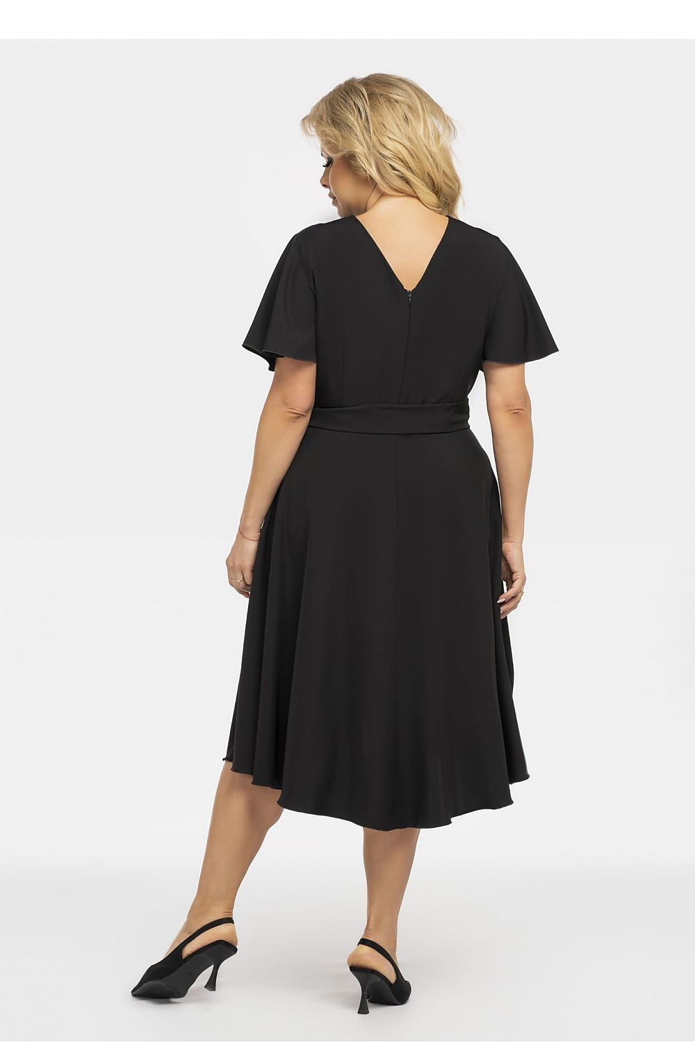 Plus Size Wrap Dress with Asymmetrical Hem