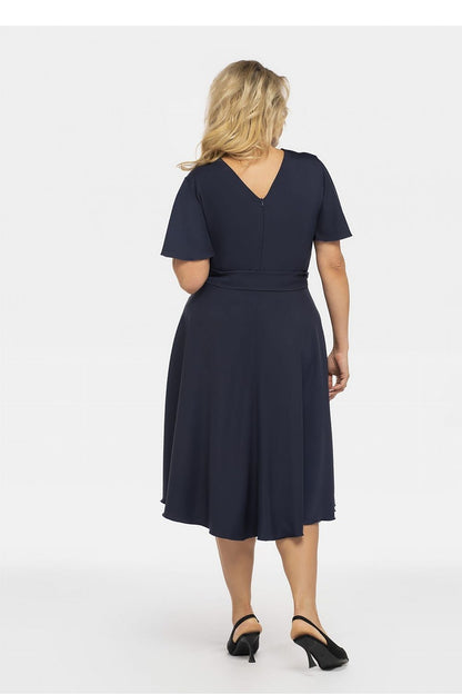 Plus Size Wrap Dress with Asymmetrical Hem