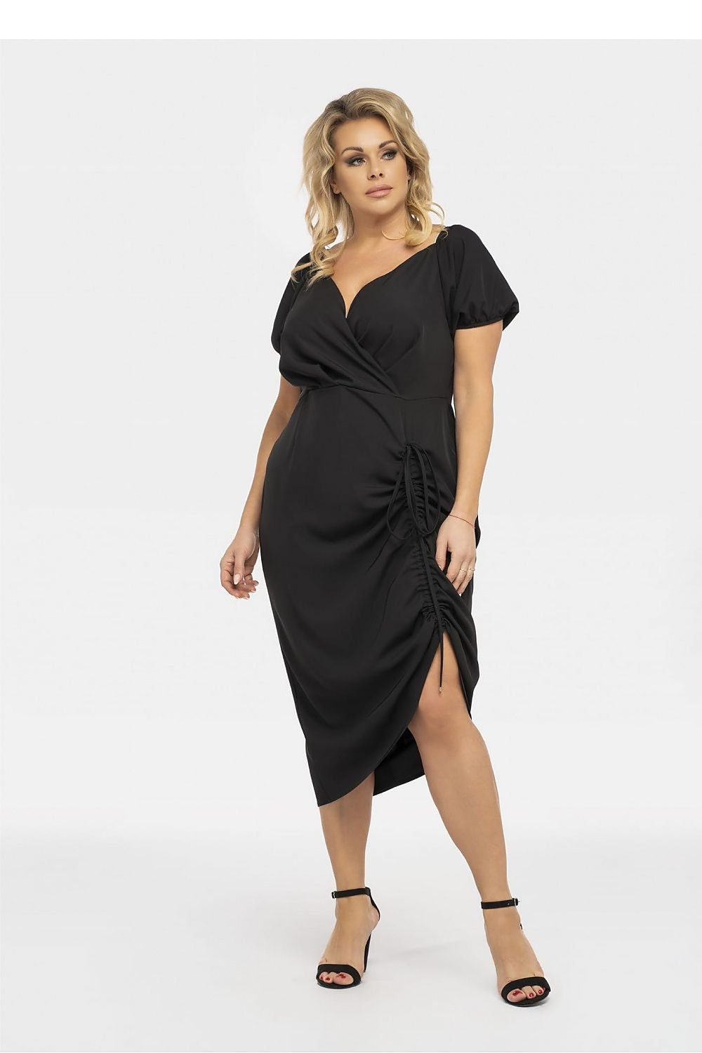 Plus Size Pencil Dress with Slit black