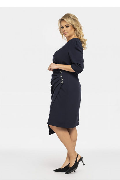 Plus Size Wrap Dress with 3/4 Sleeves