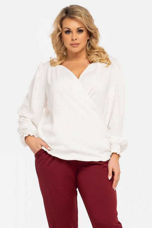 Plus Size Peplum Blouse white