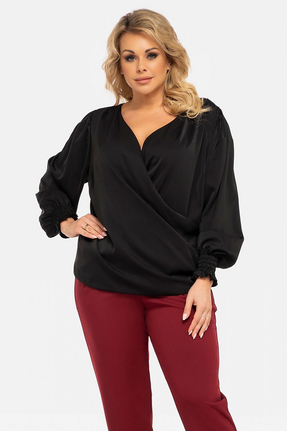 Plus Size Peplum Blouse black