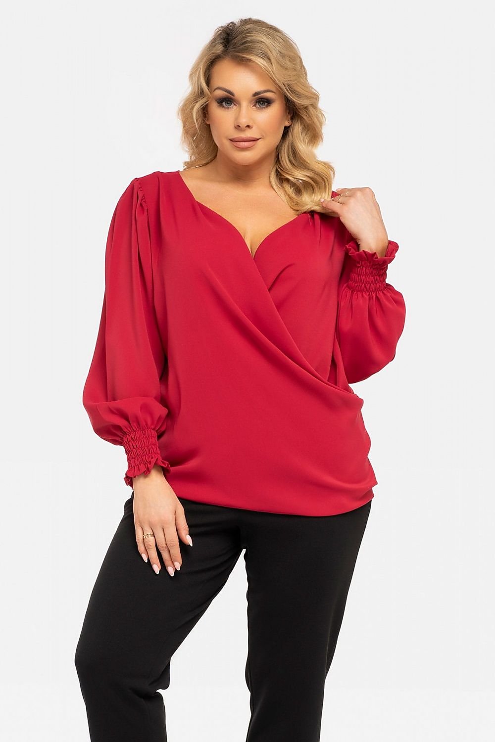 Plus Size Peplum Blouse pink