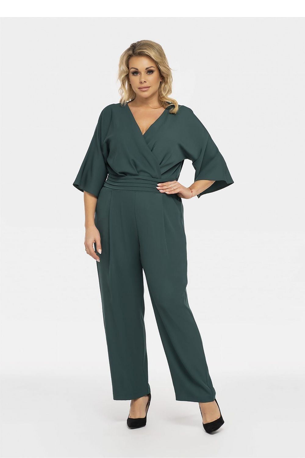 Plus Size Wrap Jumpsuit green