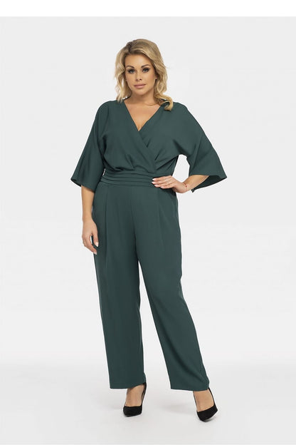 Plus Size Wrap Jumpsuit green