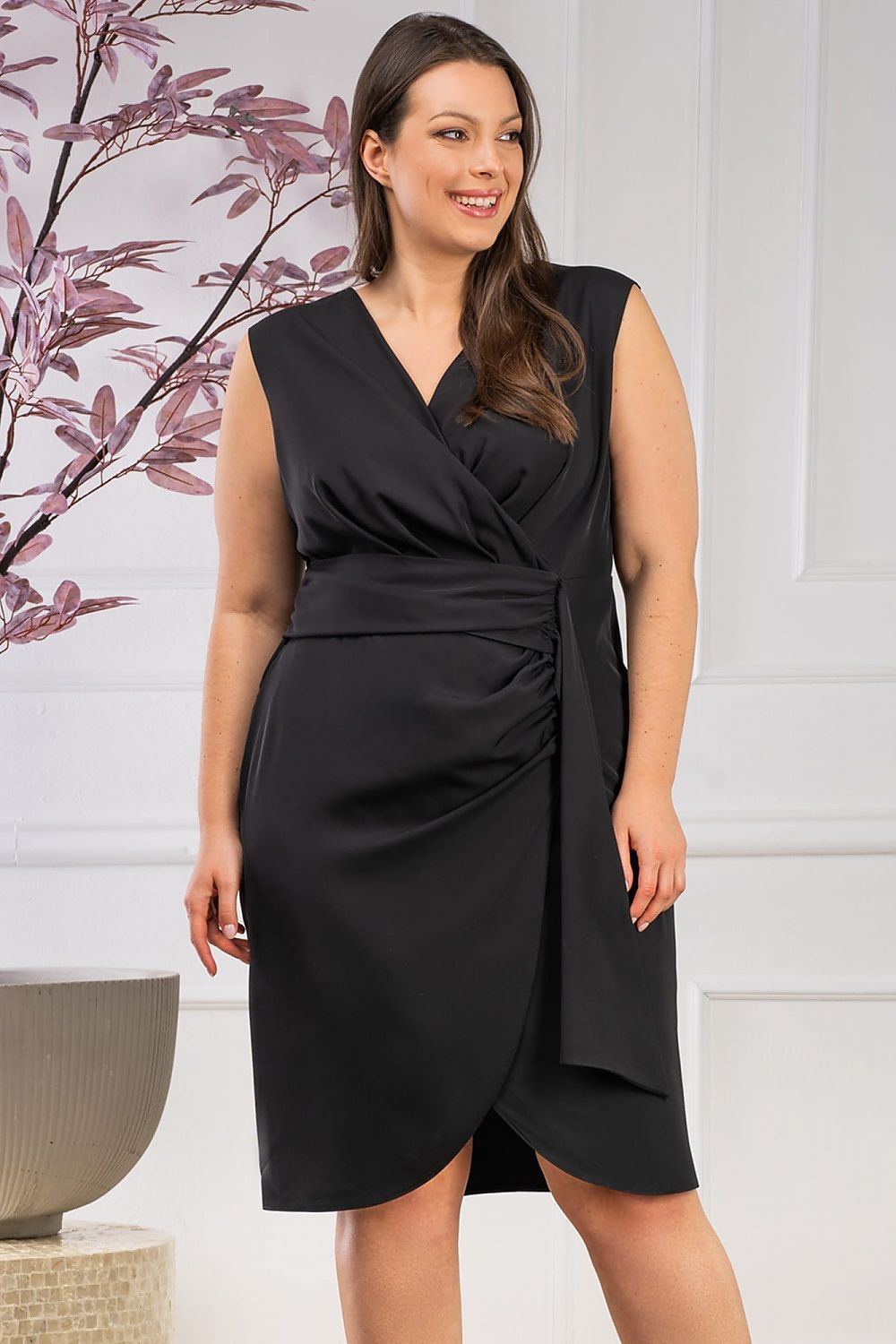 Plus Size Wrap Dress black