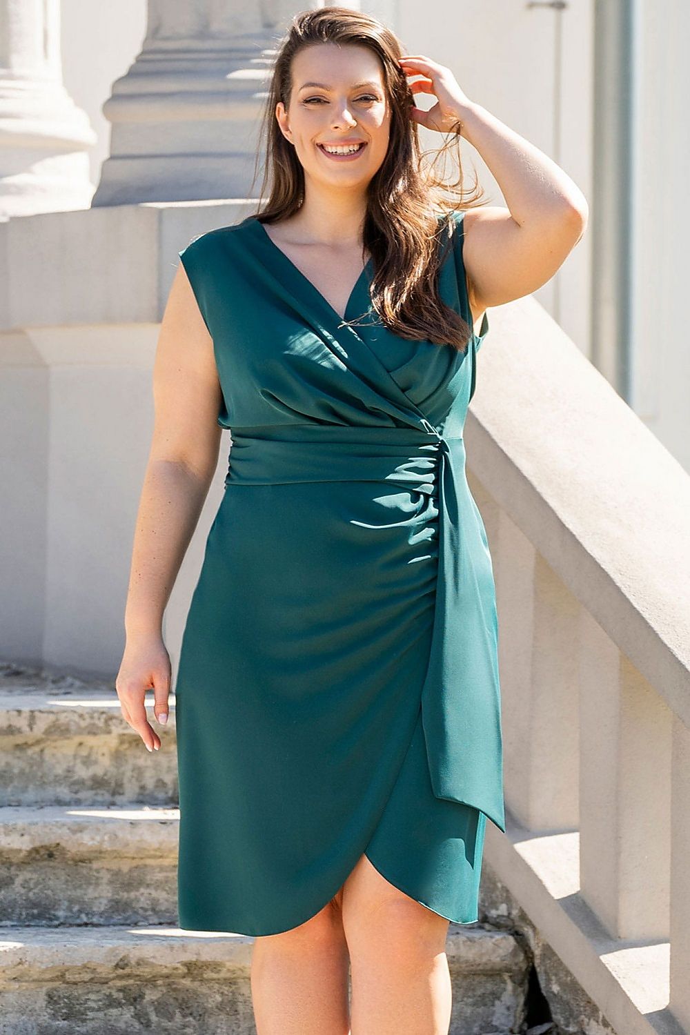 Plus Size Wrap Dress green