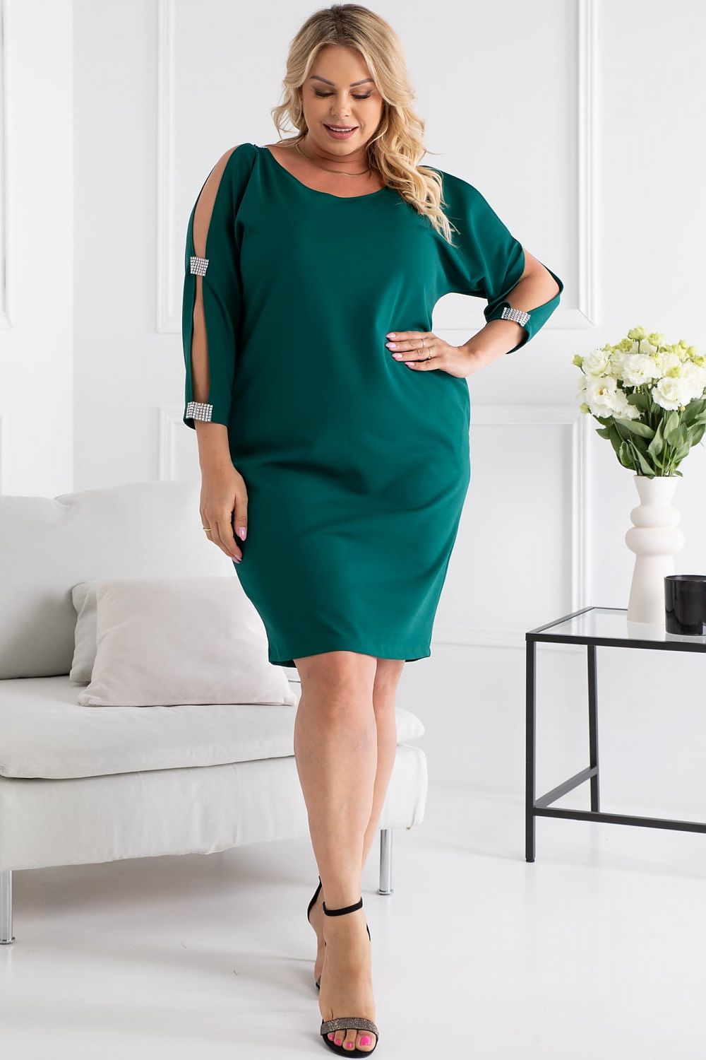 Plus Size Split Sleeve Dress