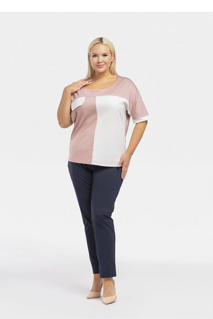 Plus Size Two-Tone Blouse